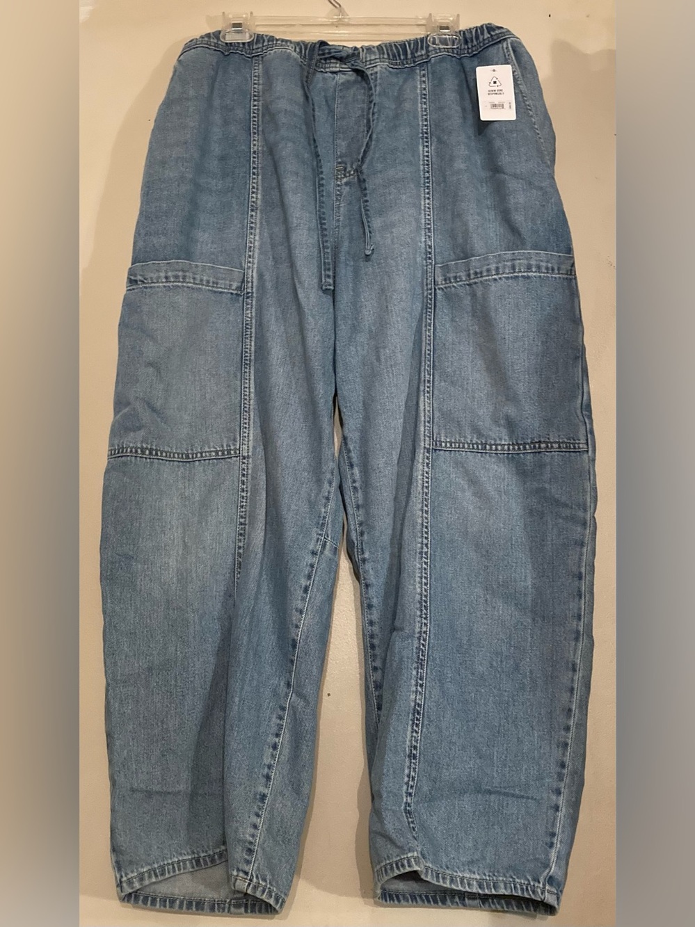 Lucky Tie Front 6 Pocket Wide Leg Jeans